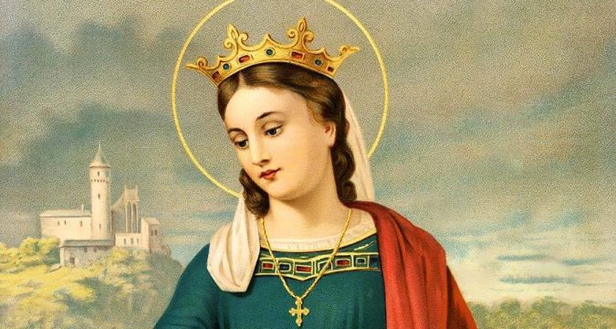 Ako sv. Alžbeta Uhorská vzdáva úctu titulu Krista Kráľa