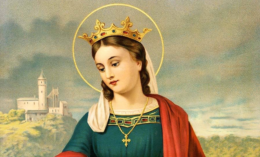 Ako sv. Alžbeta Uhorská vzdáva úctu titulu Krista Kráľa