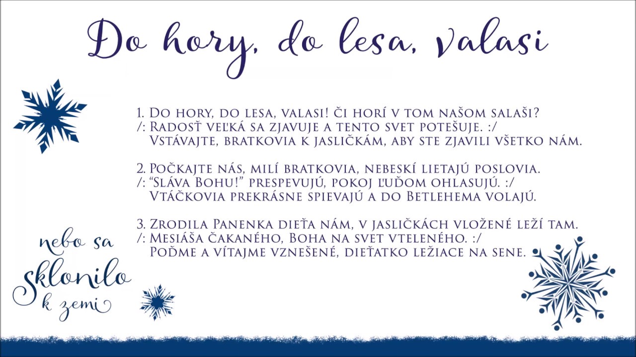 Do hory, do lesa valasi (koleda)